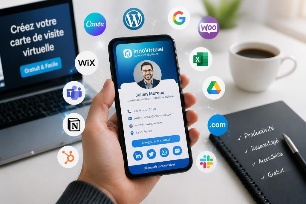 découvrez les meilleures applications et solutions en ligne pour créer gratuitement votre carte de visite virtuelle personnalisée. simple, rapide et efficace !